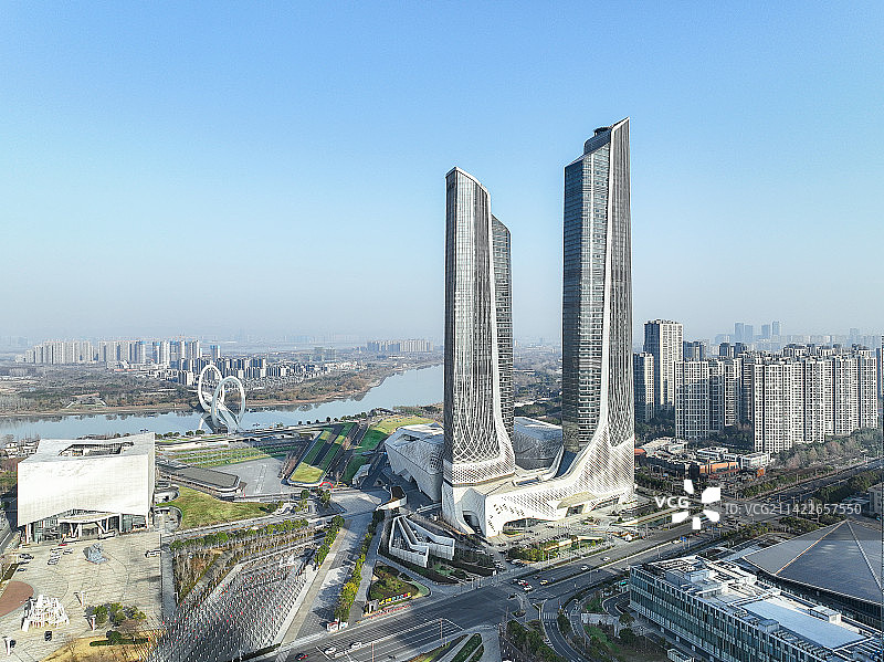 南京河西双子塔图片素材