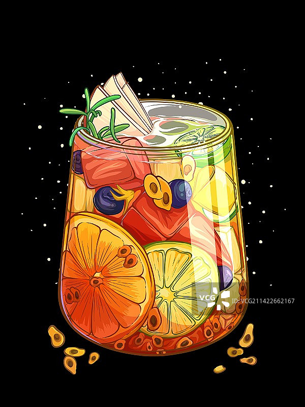 水果茶手绘图片素材