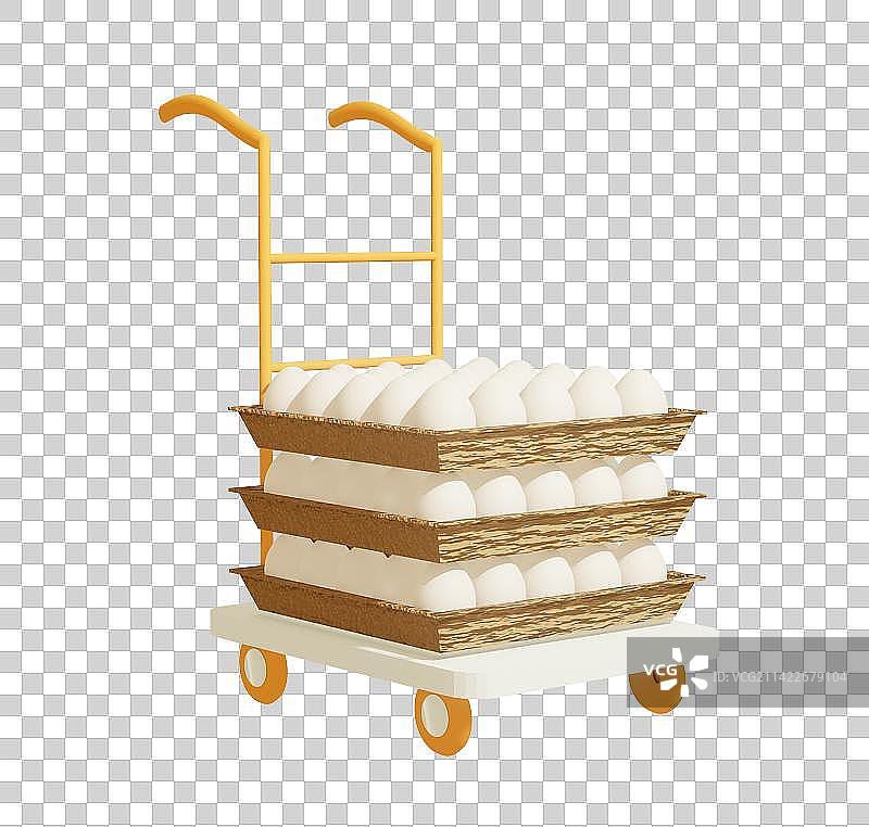 3D特写的白鸡蛋在纸盒中图片素材