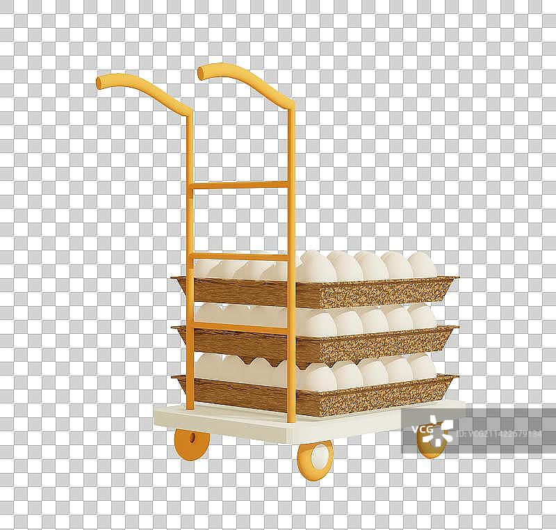 3D特写的白鸡蛋在纸盒中图片素材