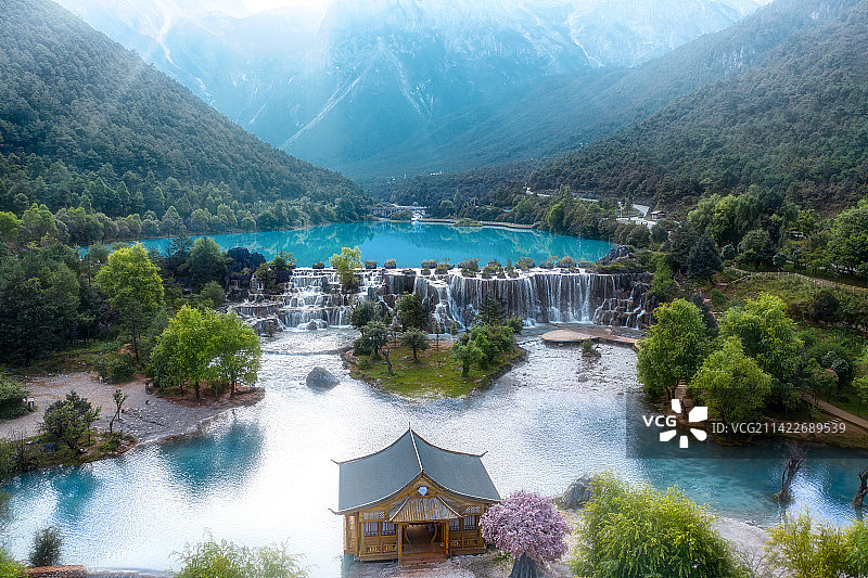 丽江玉龙雪山蓝月谷景区图片素材