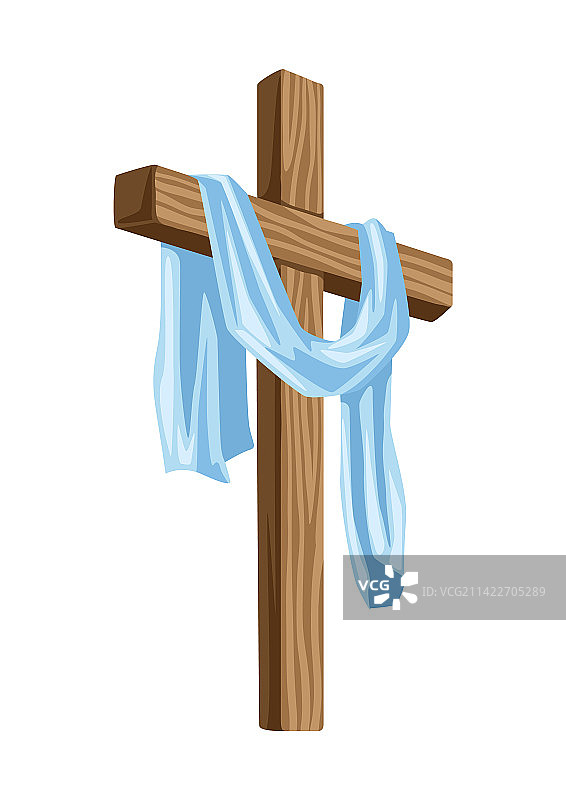 手持木制十字架和裹尸布的基督教徒图片素材