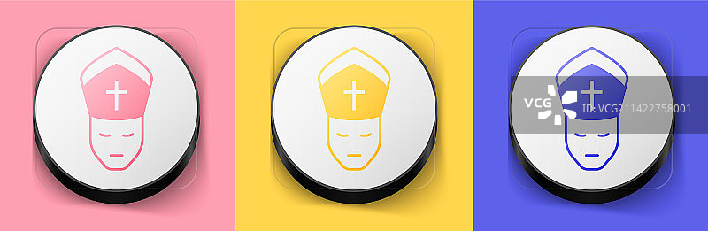 2.5D粉黄背景上的教皇图标图片素材