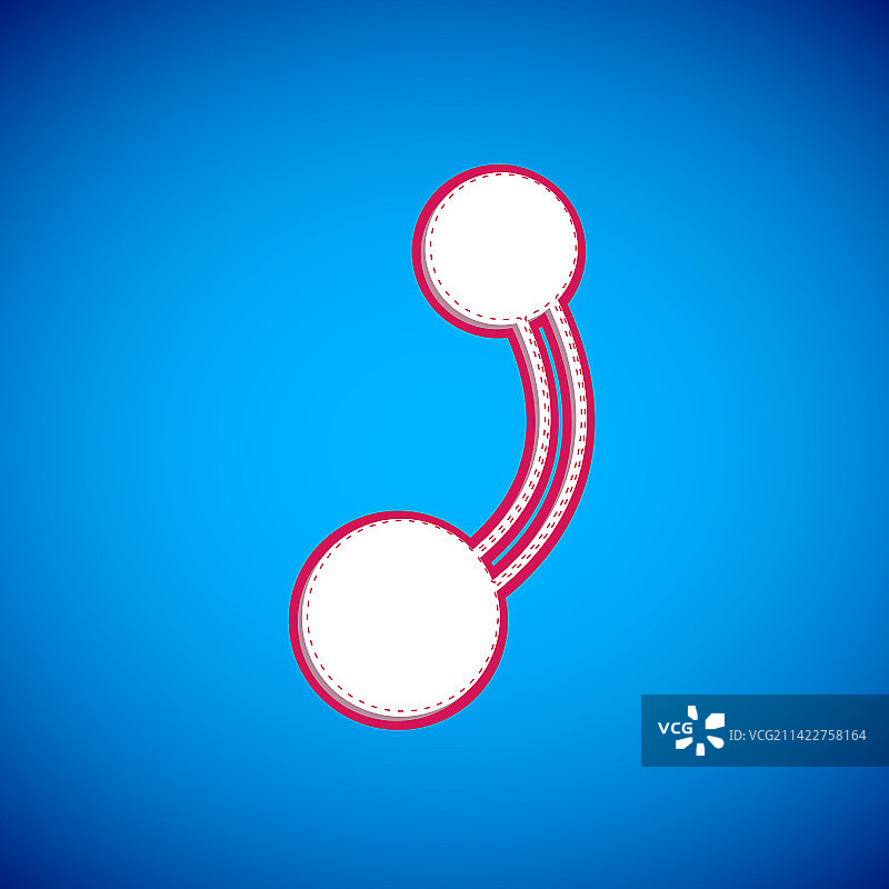 蓝色背景上的白色穿刺图标图片素材