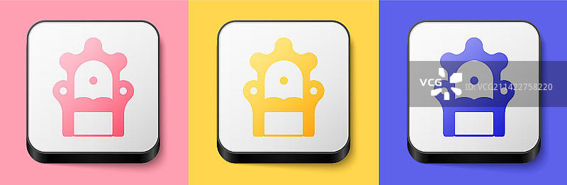 2.5D粉色背景中世纪王座图标图片素材