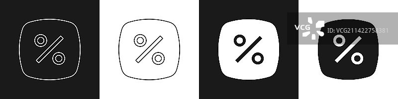 黑色背景上的折扣百分比标签图标图片素材