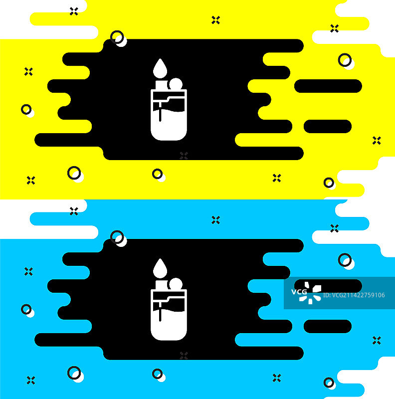 黑色背景上的白色打火机图标图片素材