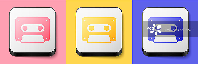 2.5D复古录音带图标图片素材