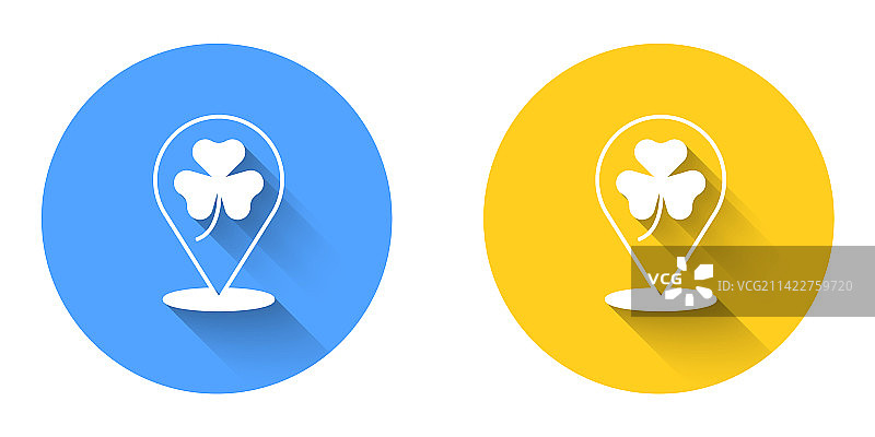 白色三叶草叶子图标图片素材