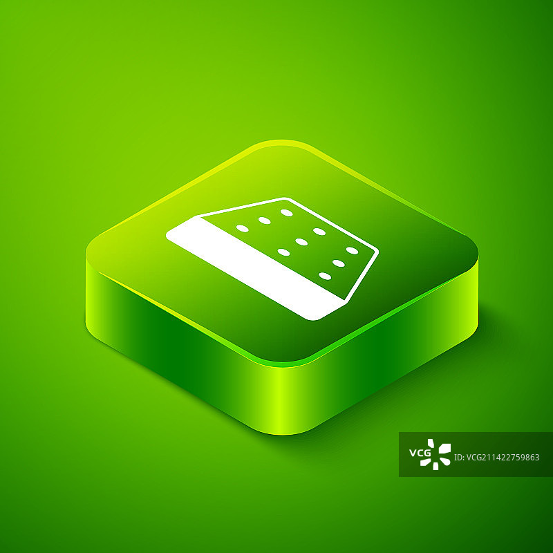 2.5D床垫图标（绿色背景）图片素材