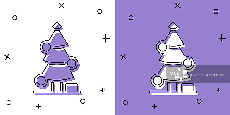 带装饰的圣诞树图标图片素材