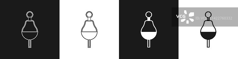 黑白背景上的渔漂图标图片素材