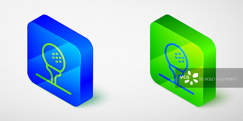 2.5D线条高尔夫球图标图片素材