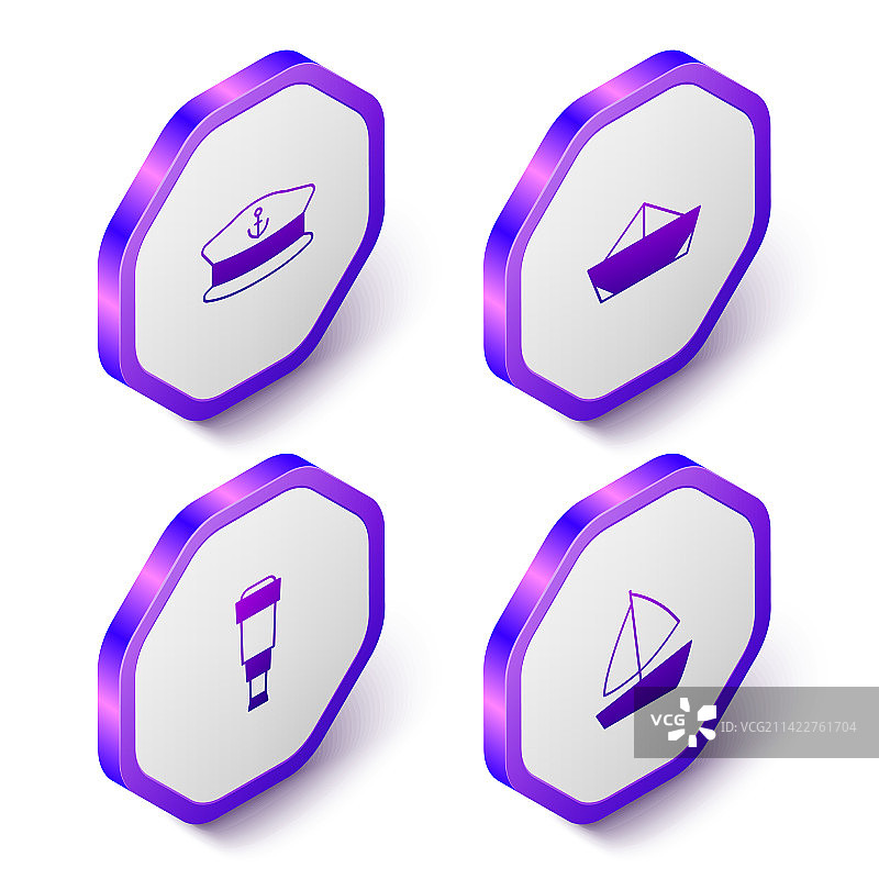 2.5D船长帽折纸船图片素材