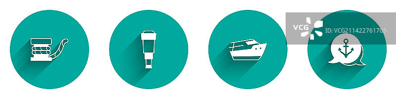 系绳航海系缆桩望远镜套装图片素材