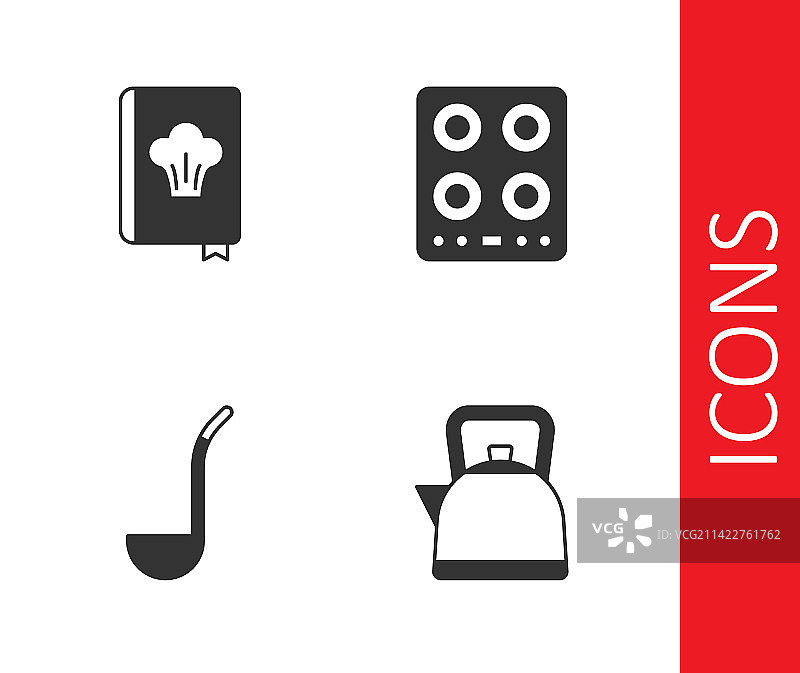 带手柄的水壶烹饪书厨房长柄勺图片素材