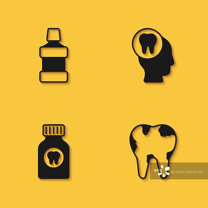漱口水、坏牙与止痛药图片素材