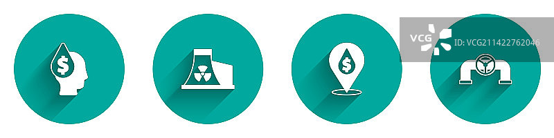 含美元符号、核能的油滴图片素材