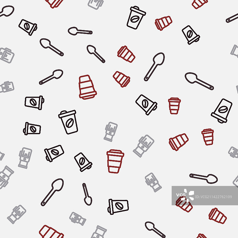 咖啡杯、外带杯、电动茶匙线条icon图片素材