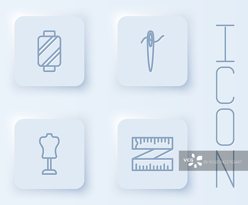 线轴缝纫线和缝纫针套装图片素材