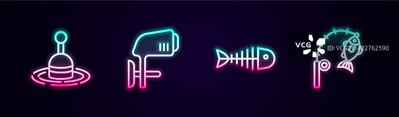 水中鱼漂舷外船图片素材