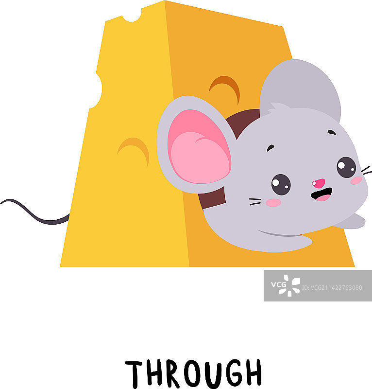 小老鼠偷看奶酪孔图片素材