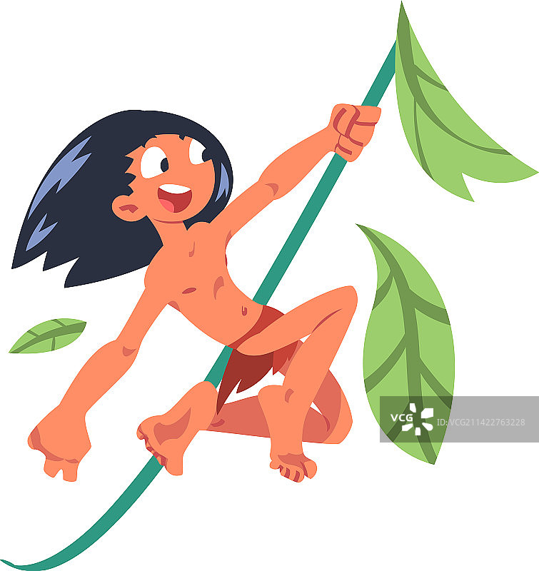 被狼抚养长大的丛林男孩莫格利图片素材