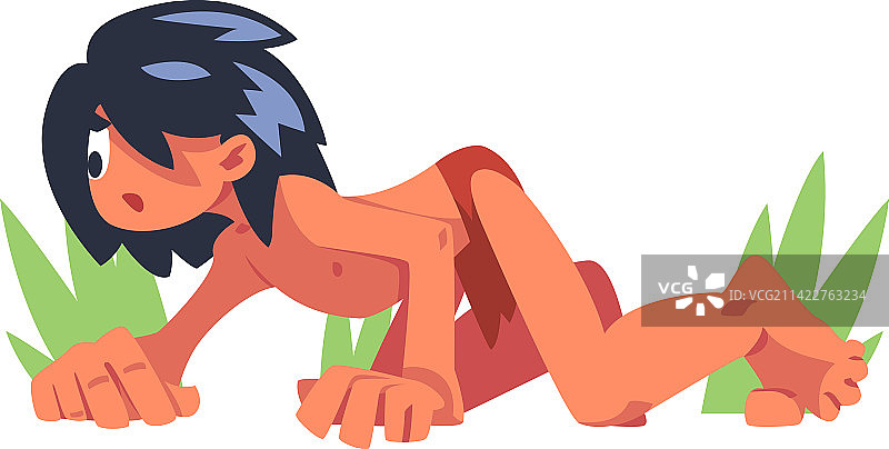 被狼抚养长大的丛林男孩莫格利图片素材