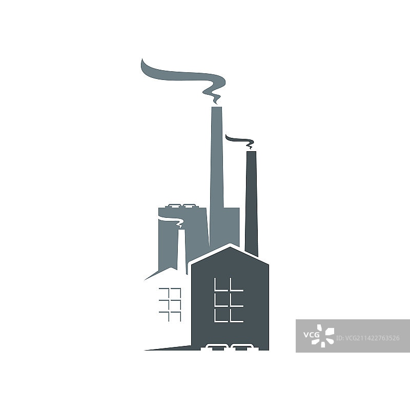 工厂建筑工业厂房单色图标图片素材