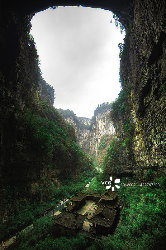 中国重庆武隆天生三桥的风光图片素材
