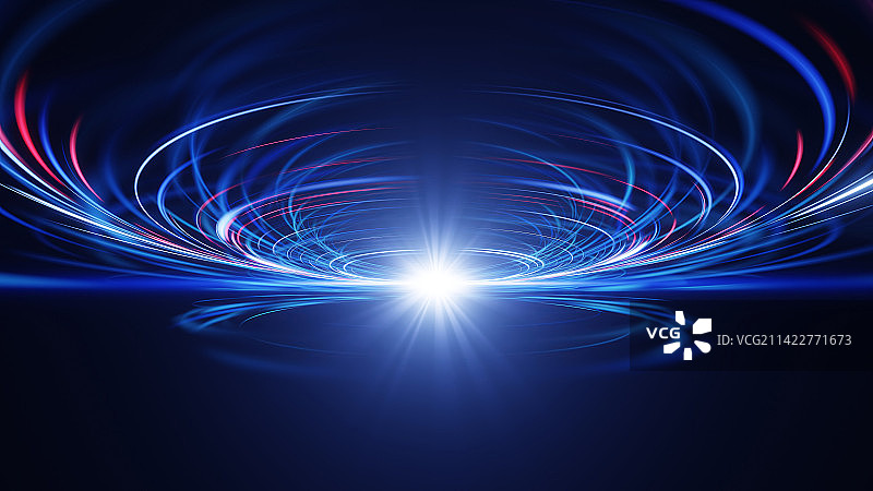 科技感旋转发光圆环图片素材