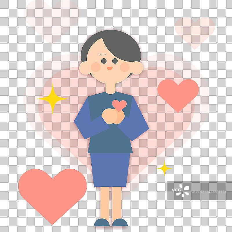 感恩爱心小人图片素材