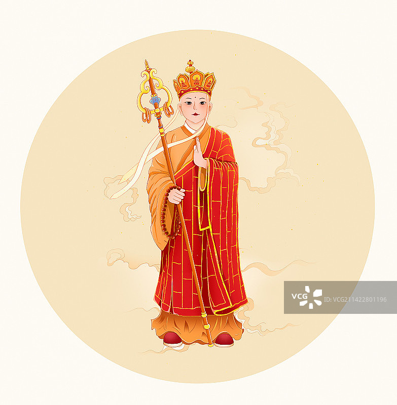 西游记人物画像 唐僧图片素材