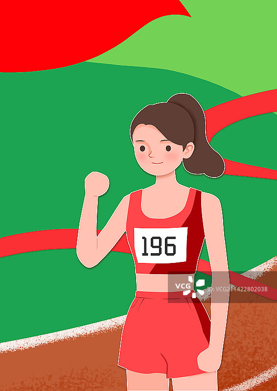 女性运动员插画图片素材