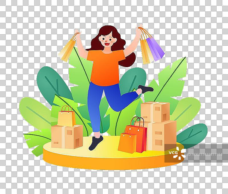 线上购物收快递图片素材