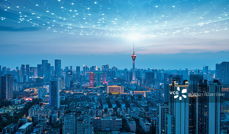 成都城市建筑天际线图片素材