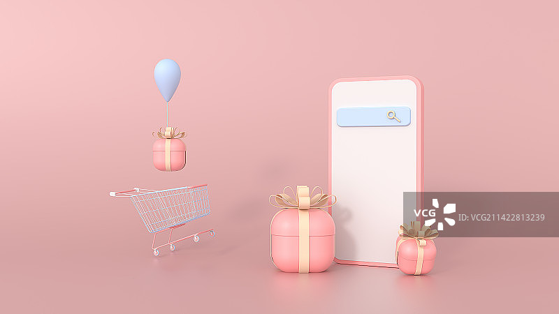 3D渲染购物场景图图片素材