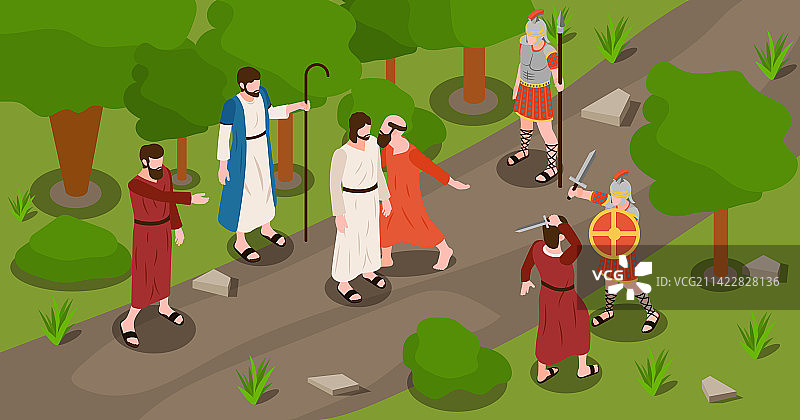 耶稣生平2.5D背景图片素材