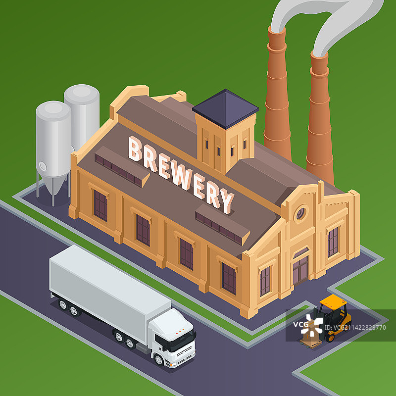 啤酒厂2.5D图图片素材