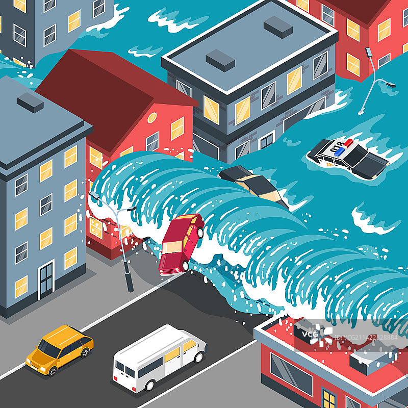 海啸自然灾害图片素材