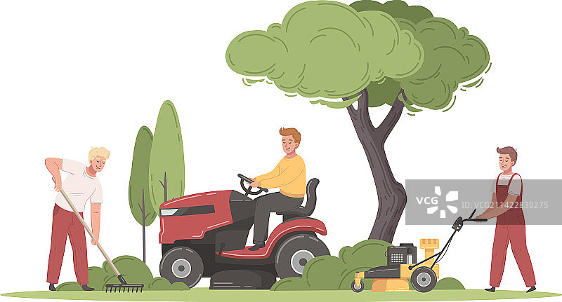 卡通草坪修剪图片素材