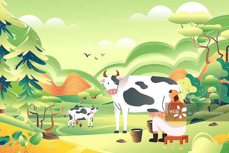 卡通春季出游春游旅游旅行踏青亲子游家人儿童惊蛰春分季节节气农耕古城古建筑中国风国潮渐变矢量插画图片素材