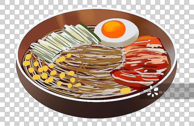 面食面条食物食材美食小吃荞麦面冷面元素插画图片素材