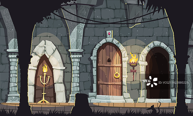 地牢卡通场景图片素材