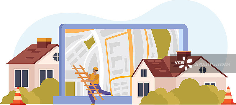 屋顶维修笔记本电脑图片素材