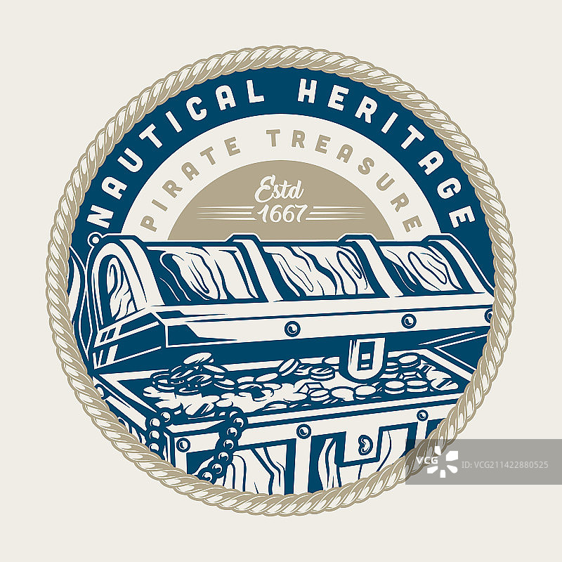 海盗宝藏复古标签图片素材
