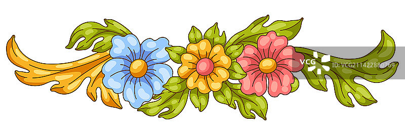 巴洛克风格装饰花卉元素图片素材