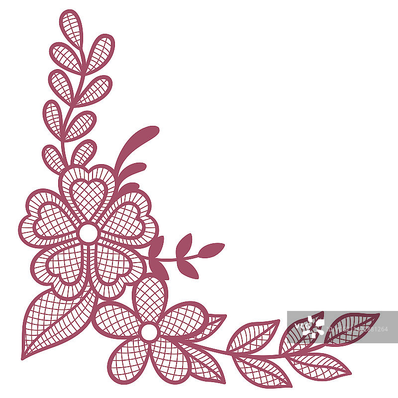 花叶蕾丝装饰元素图片素材