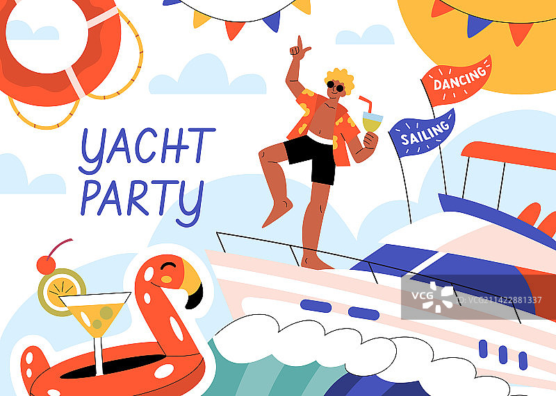 游艇派对拼贴合成图片素材