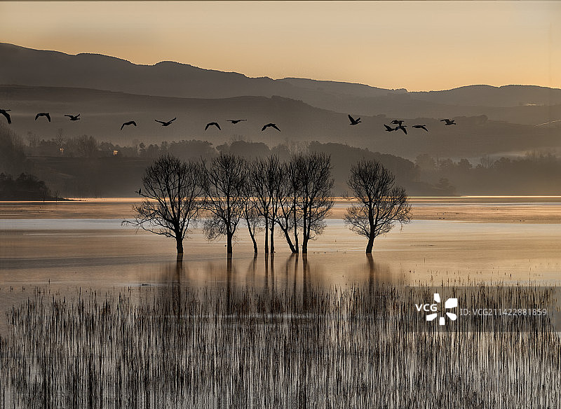 念湖晨曦图片素材